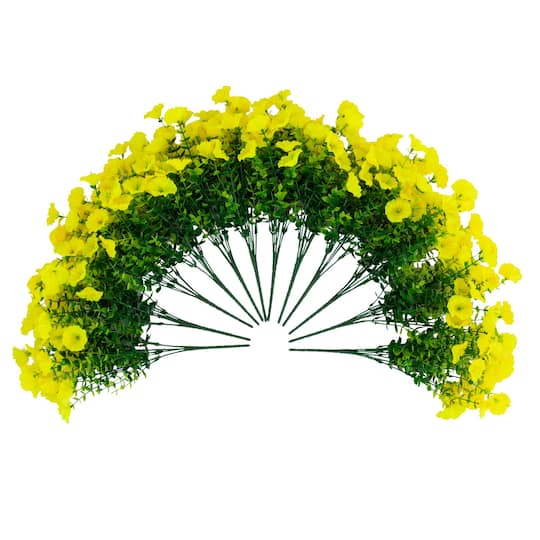 Michaels, 14" UV Resistant Artificial Morning Glory Bushes, 12ct. – Category: Bushes